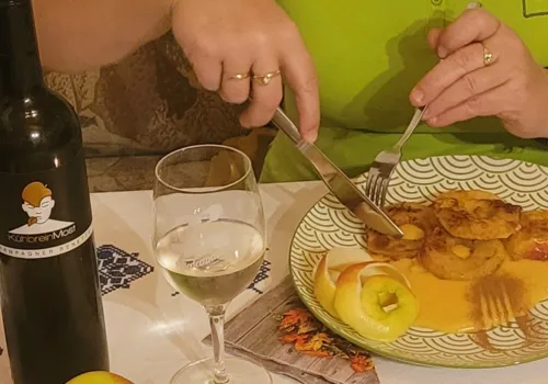 Apfelringe mit Mostsoße