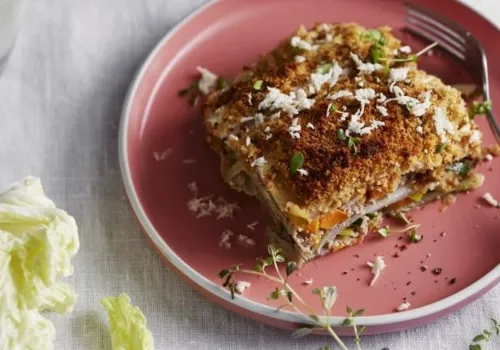 Chinakohllasagne mit Krenkruste
